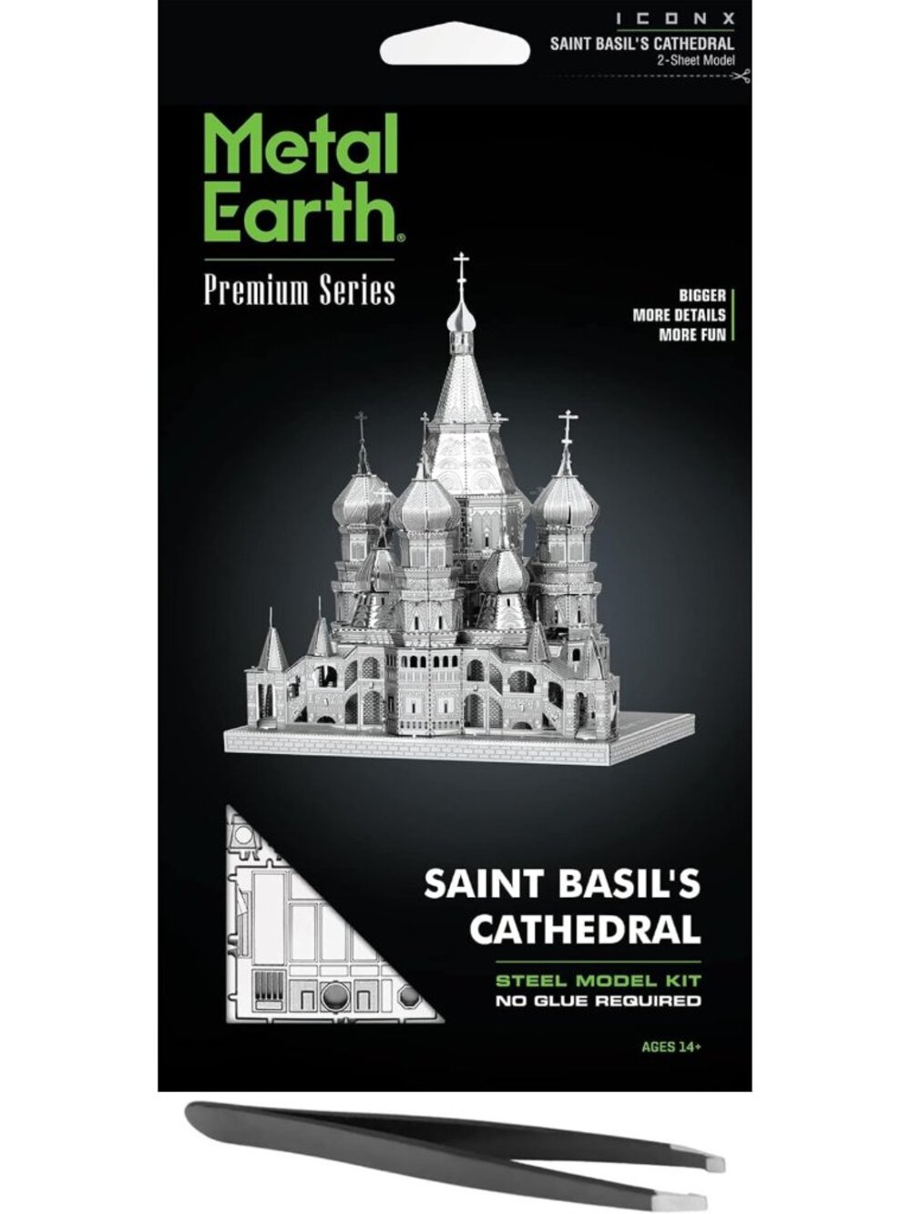 3D Metal Model Kit of St. Basil's Cathedral - Premium Quality, Includes Tweezers